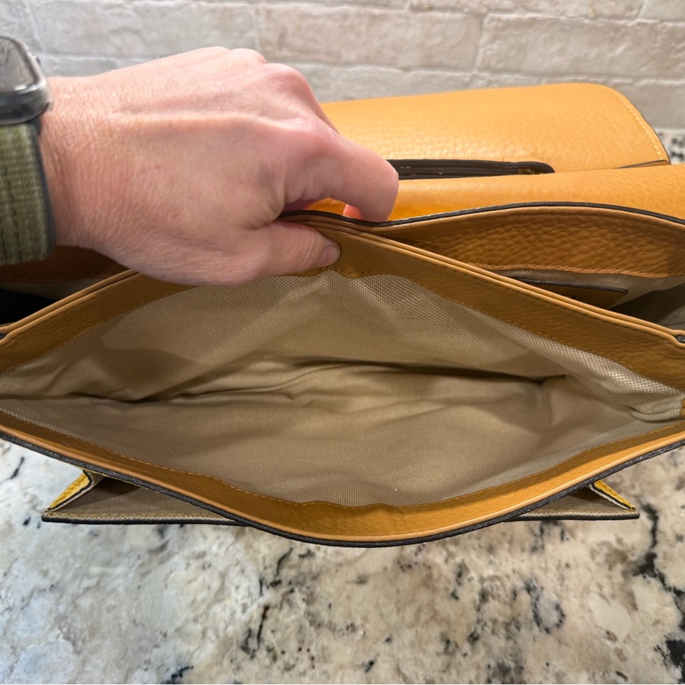 MCM EUC Yellow Python & Tan Leather Satchel - image 7